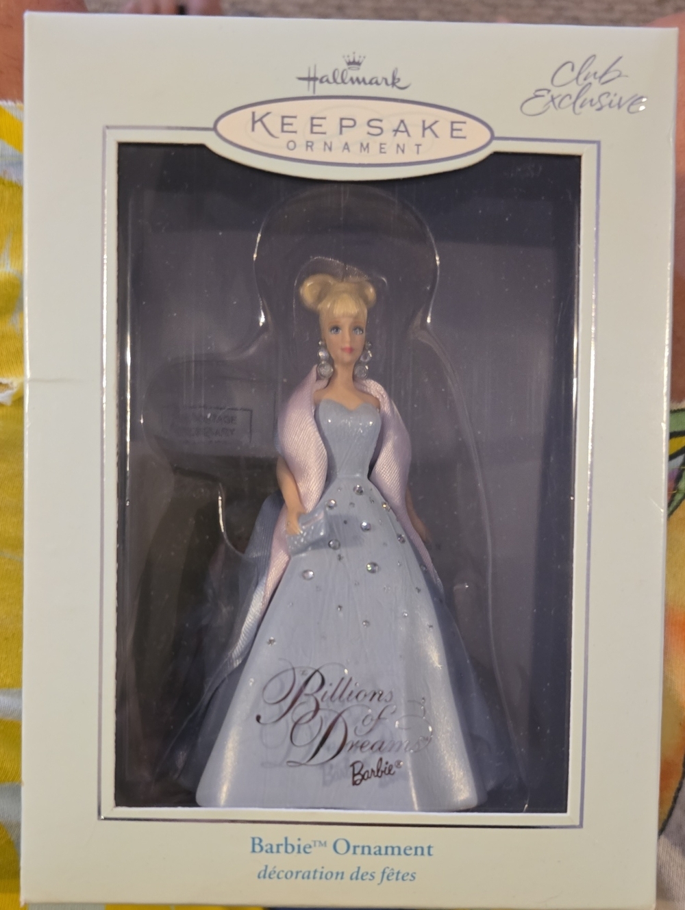 Hallmark Barbie Ornament in Light Blue and Pink